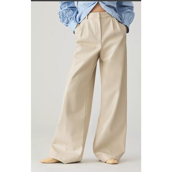 Hutch Faux Leather Wide-Leg Pants - New 8P (petite) - Picture 2 of 6